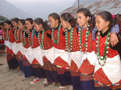 Nepal Dorfreise und Dorfhaus bleiben